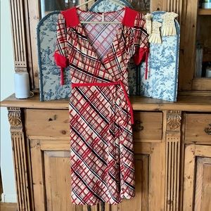 Made in America Seven star short sleeve wrap dress